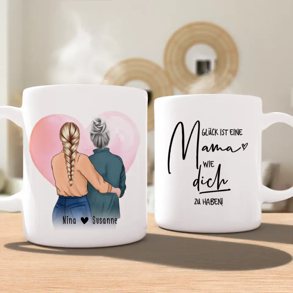 Personalisierte Tasse - Mutter/Mama + Tochter (stehend)
