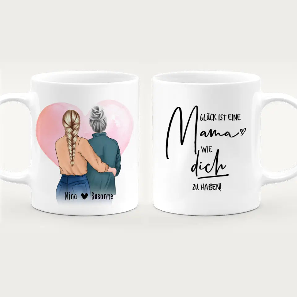 Personalisierte Tasse - Mutter/Mama + Tochter (stehend)