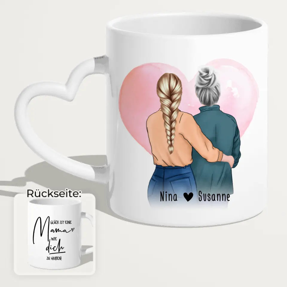 Personalisierte Tasse - Mutter/Mama + Tochter (stehend)