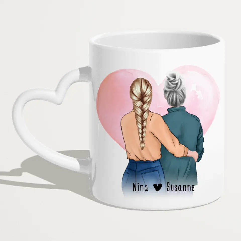 Personalisierte Tasse - Mutter/Mama + Tochter (stehend)