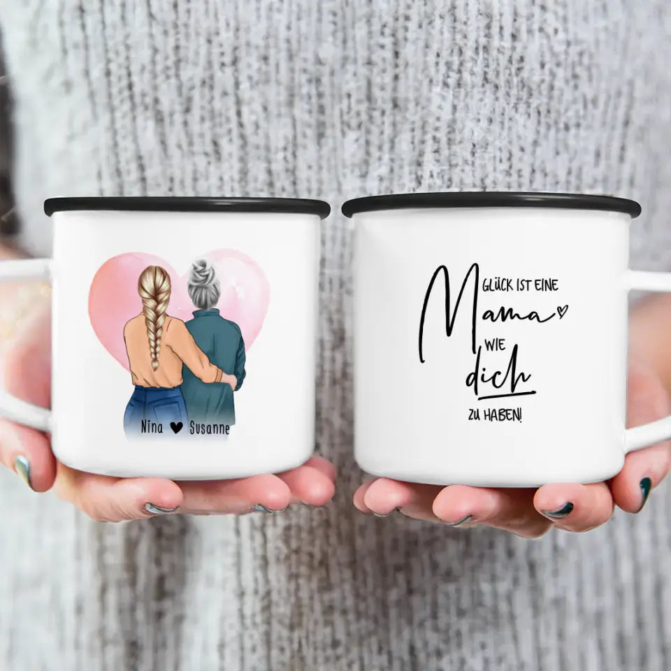 Personalisierte Tasse - Mutter/Mama + Tochter (stehend)