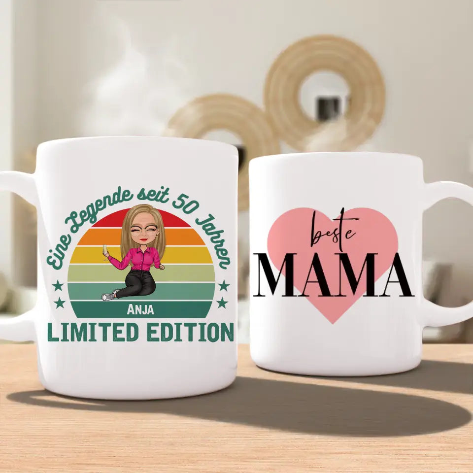 Personalisierte Tasse - Eine Legende seit X Jahren - Oma / Mama Legende