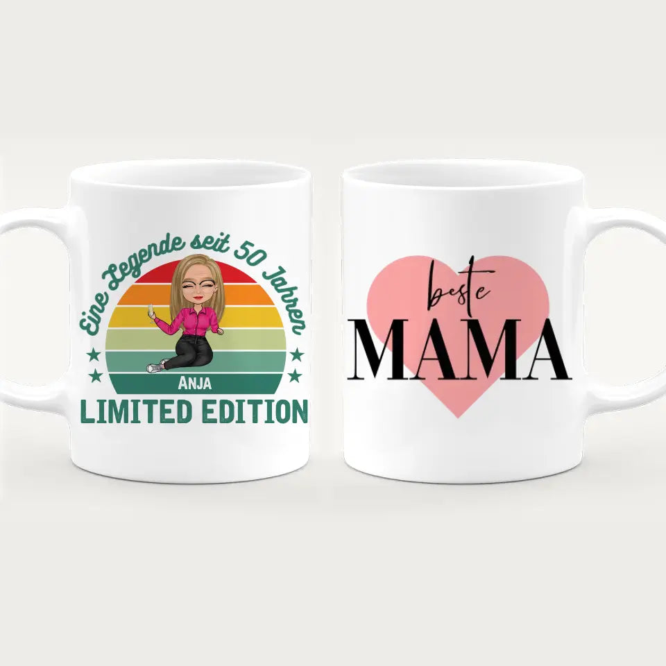 Personalisierte Tasse - Eine Legende seit X Jahren - Oma / Mama Legende