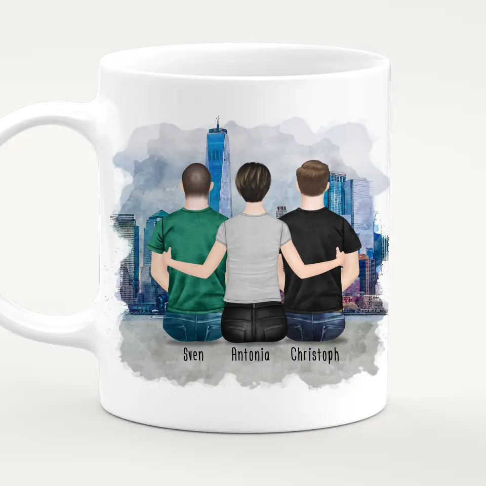 Personalisierte Tasse mit Mutter/Sohn (2 Söhne)