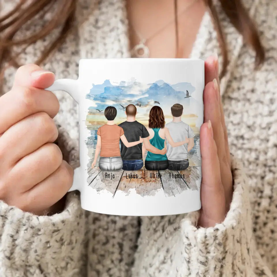 Personalisierte Tasse mit Mutter/Tochter/Sohn (1 Tochter + 2 Söhne)