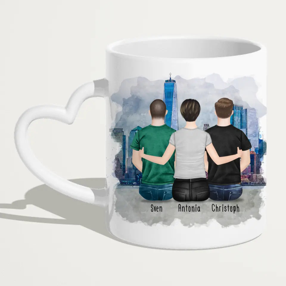 Personalisierte Tasse mit Mutter/Sohn (2 Söhne)