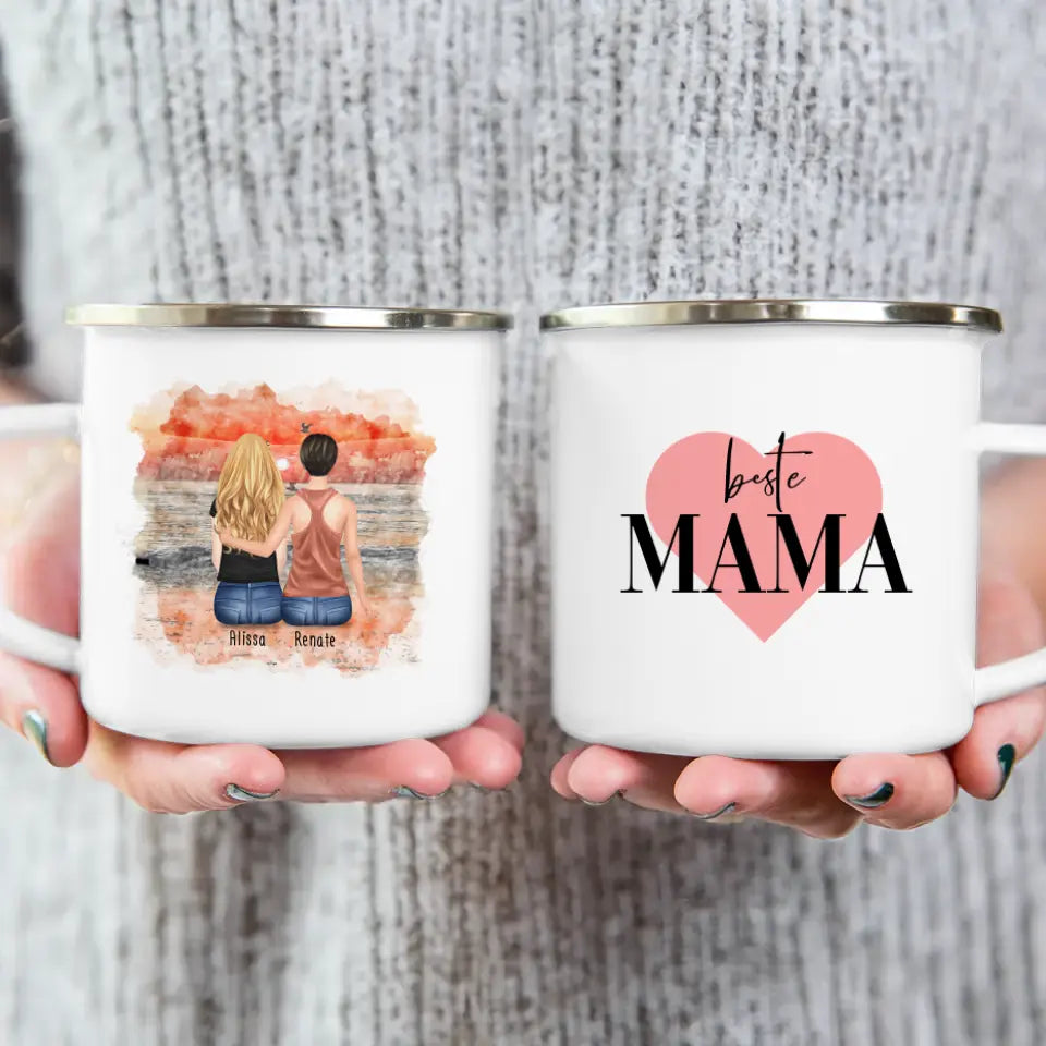 Personalisierte Tasse mit Mutter/Tochter (1 Tochter)