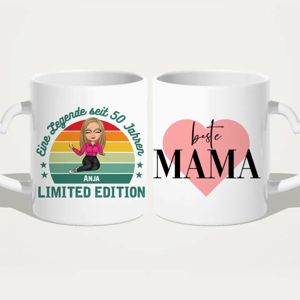 Personalisierte Tasse - Eine Legende seit X Jahren - Oma / Mama Legende