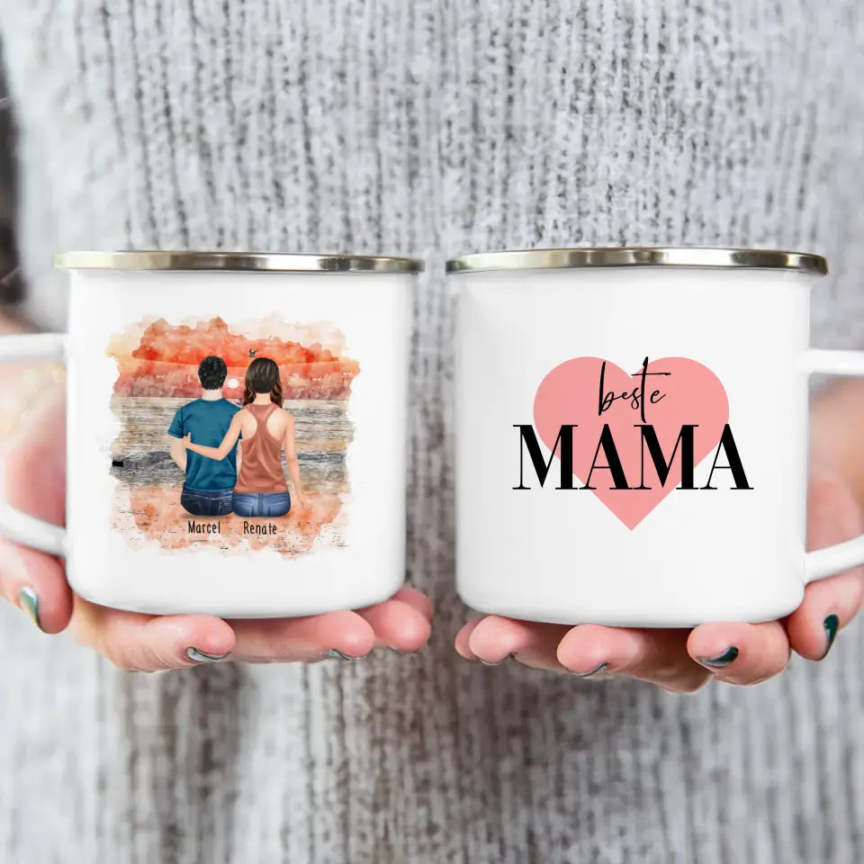 Personalisierte Tasse mit Mutter/Sohn (1 Sohn)
