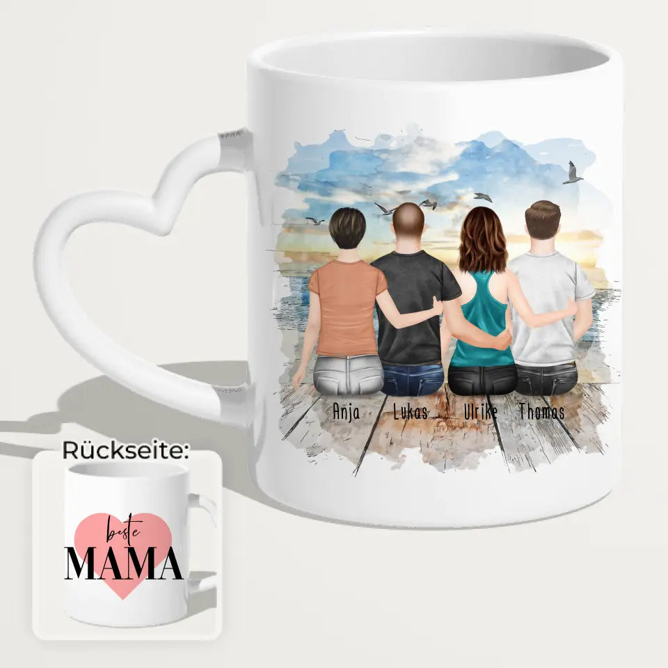 Personalisierte Tasse mit Mutter/Tochter/Sohn (1 Tochter + 2 Söhne)