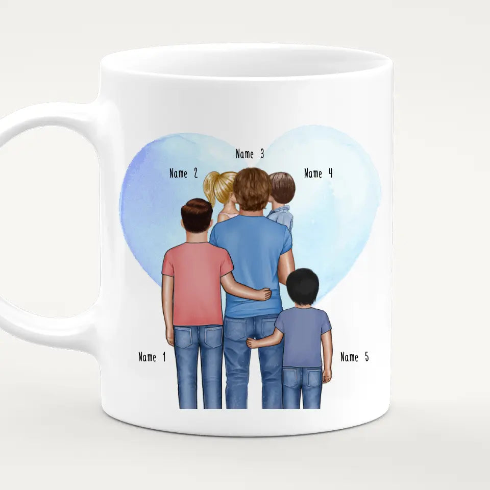 Personalisierte Tasse - Papa mit 1-4 Kindern