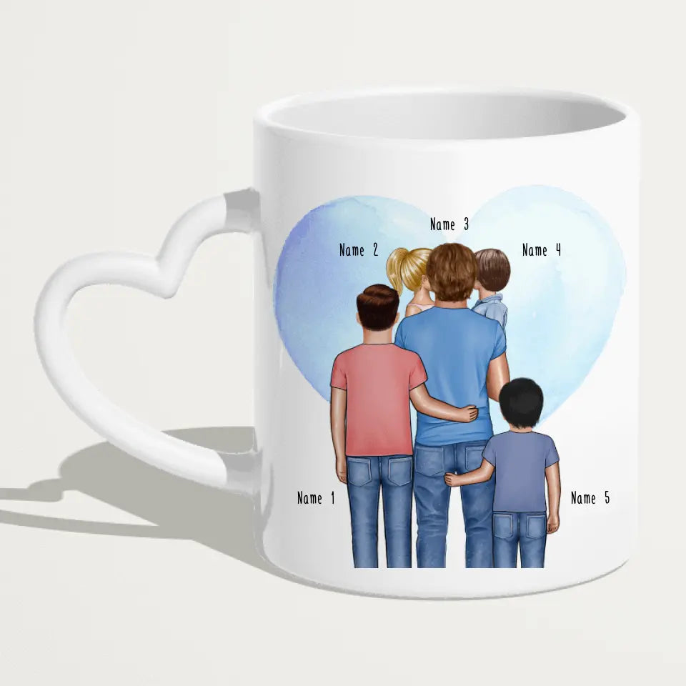 Personalisierte Tasse - Papa mit 1-4 Kindern