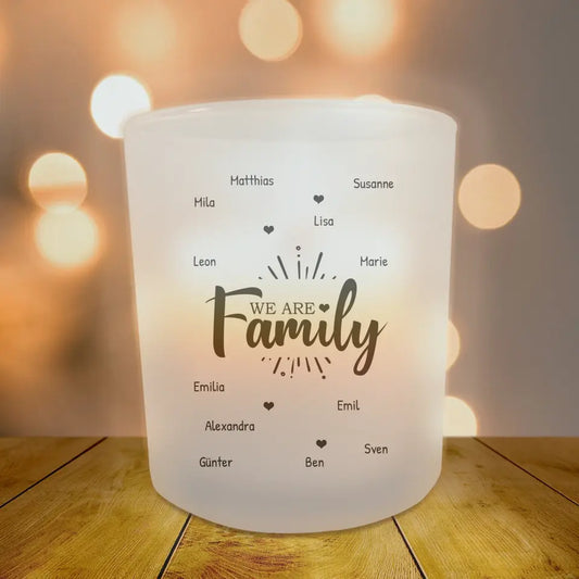 Personalisiertes Teelicht (Satin) - We are Family