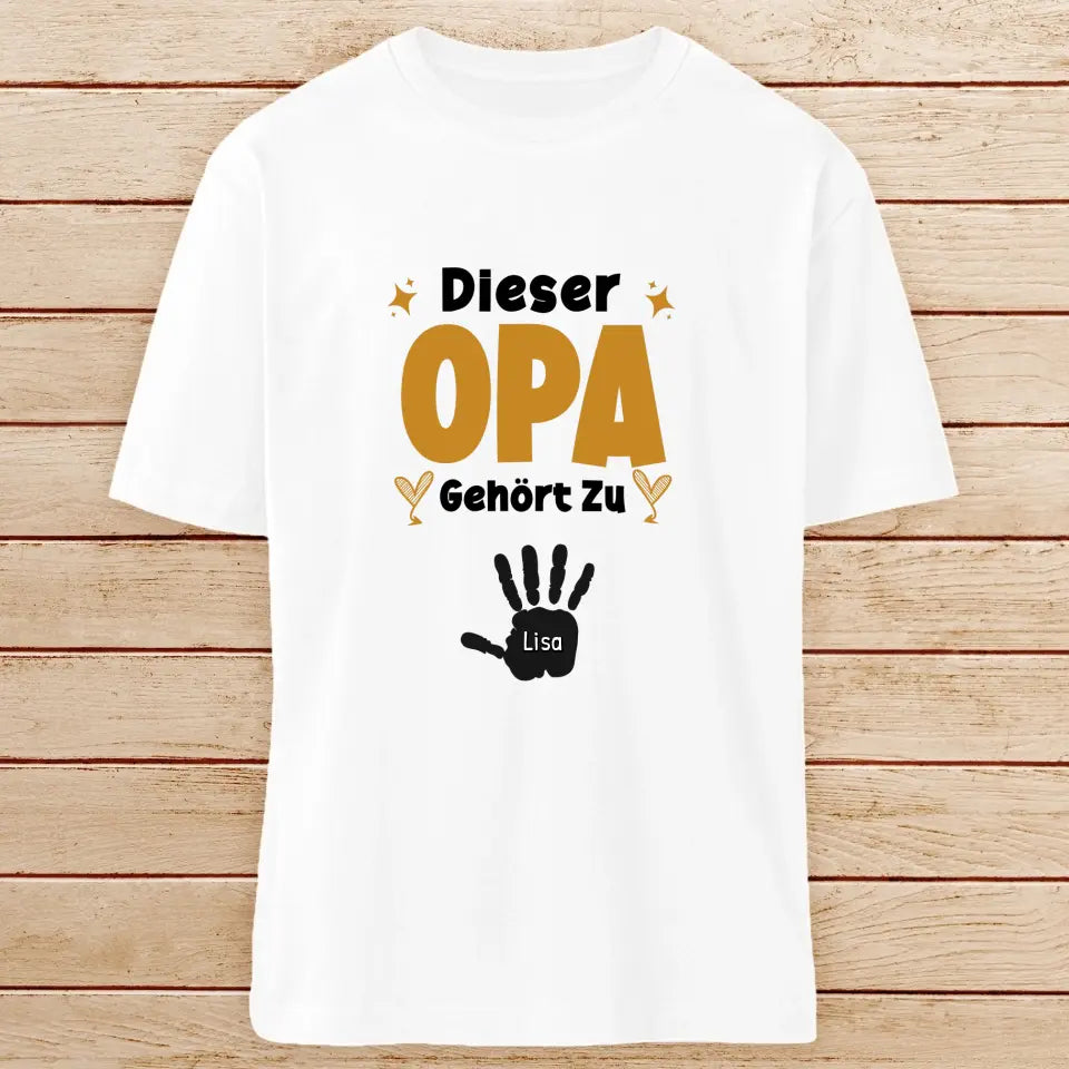 Personalisierter T-Shirt- Dieser Opa gehört zu... (bis zu 10 Kinder)