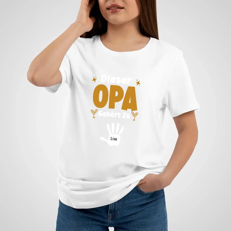 Personalisierter T-Shirt- Dieser Opa gehört zu... (bis zu 10 Kinder)