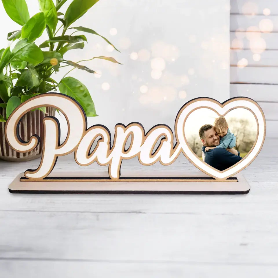 Personalisierter Bilderrahmen - Papa mit Foto