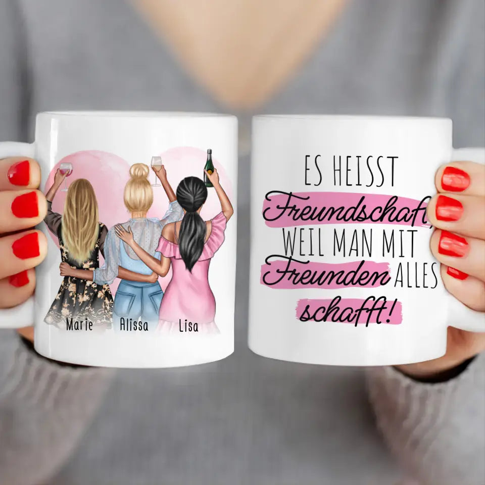 Personalisierte Tasse Beste Freundinnen (3 Freundinnen)