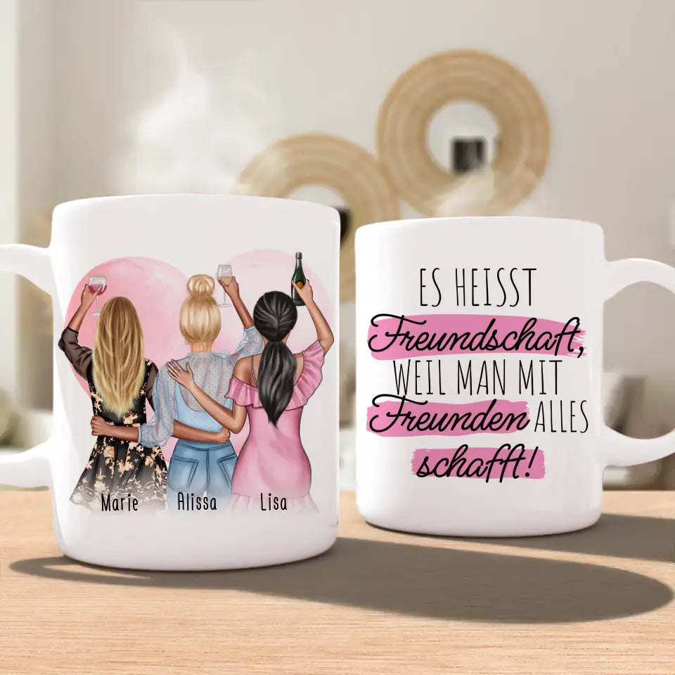 Personalisierte Tasse Beste Freundinnen (3 Freundinnen)