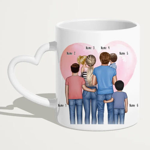 Personalisierte Tasse - Familie mit 1-4 Kindern