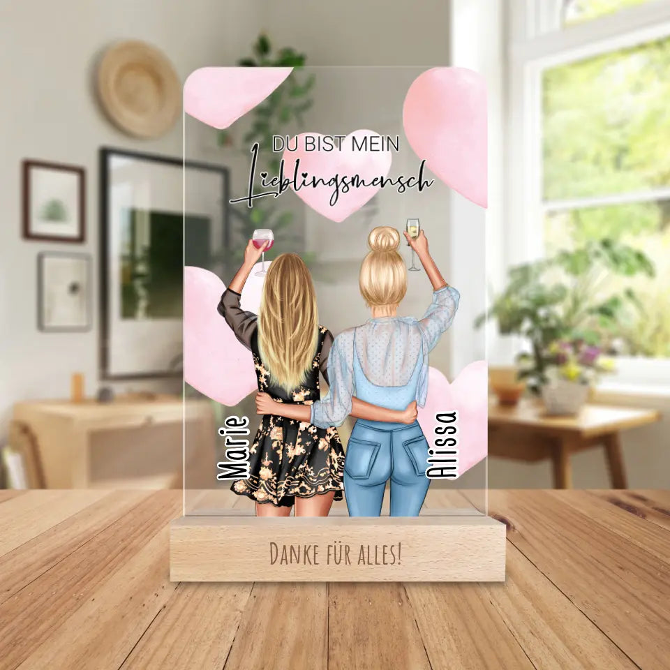 Personalisierte Acrylglasplatte - Beste Freundin (2 Freundinnen) - Best Friends