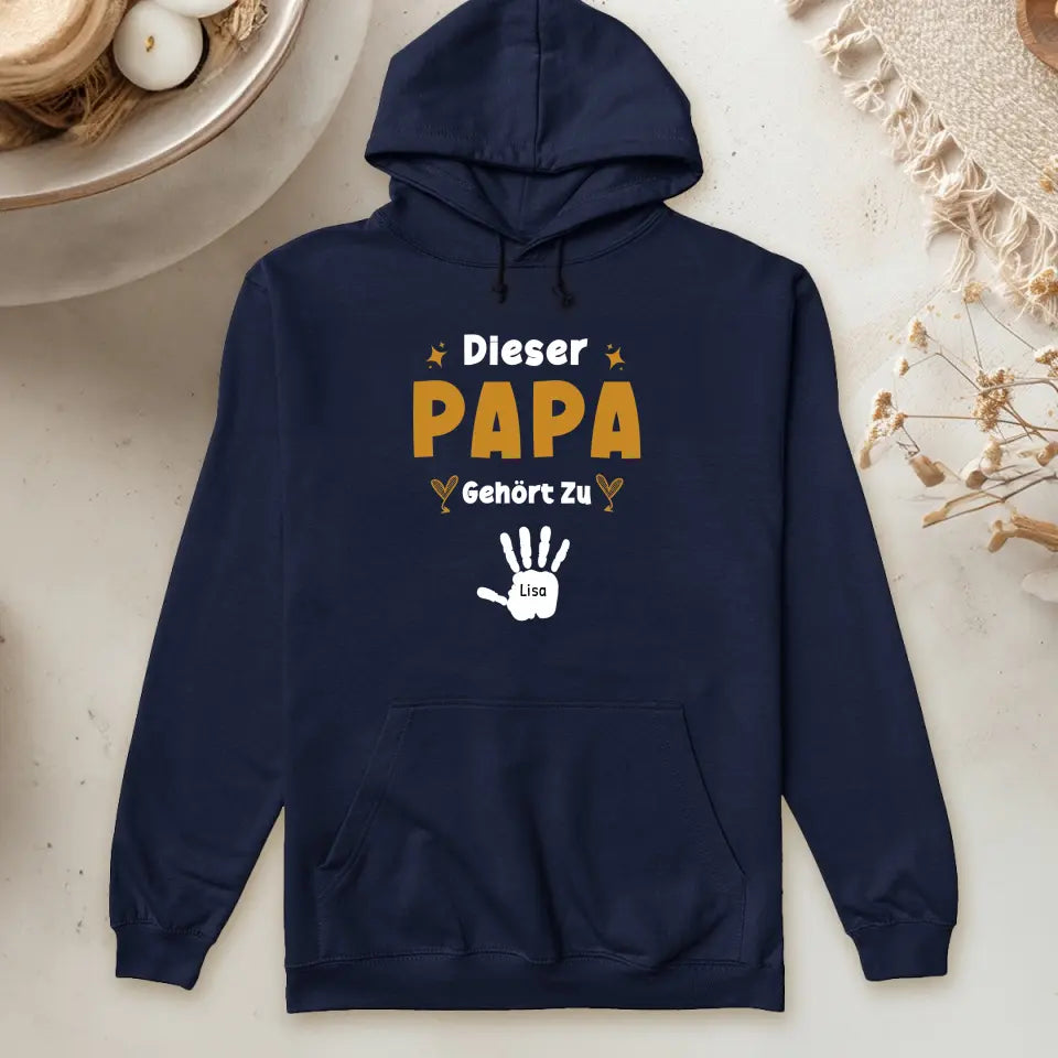 Personalisierter Hoodie - Dieser Papa gehört zu... (bis zu 10 Kinder)