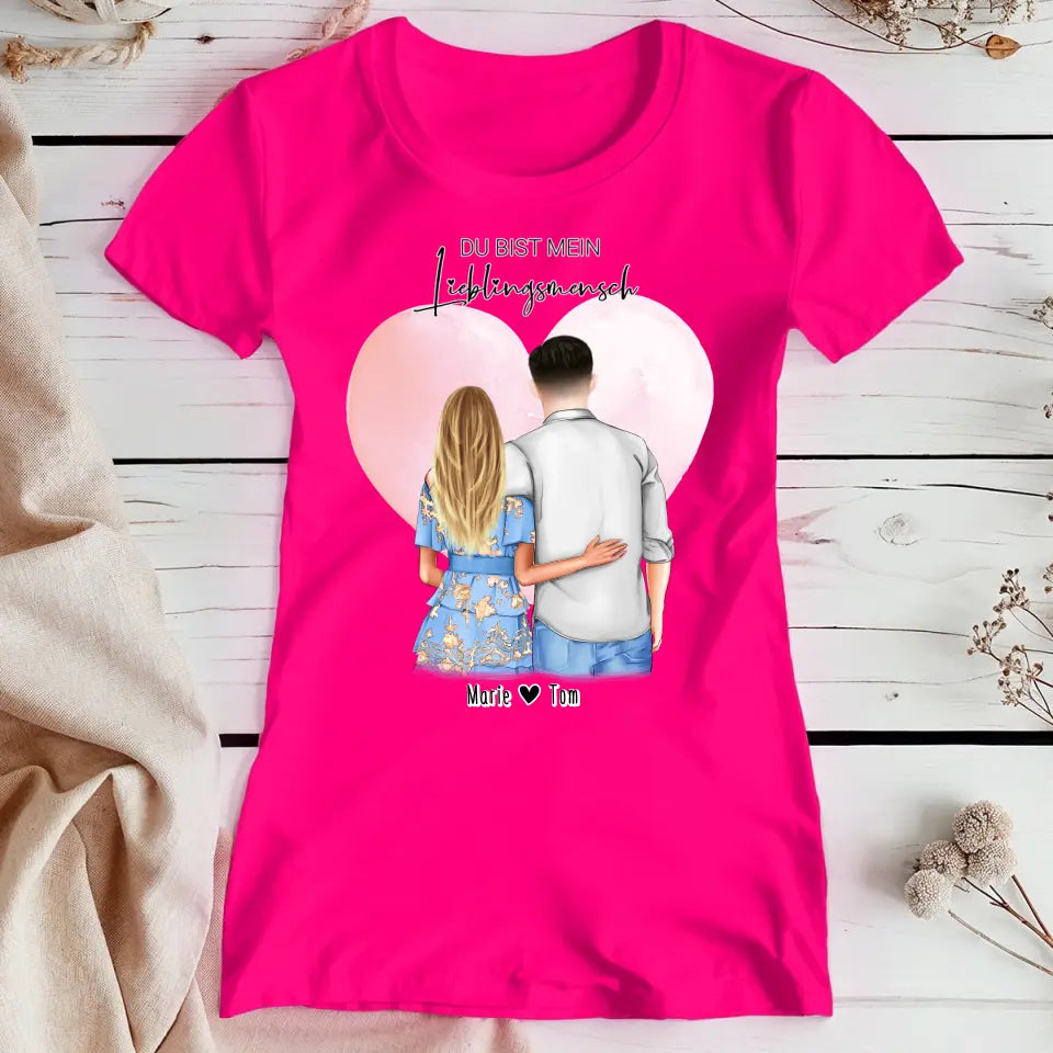 Personalisiertes T-Shirt - Paar mit Kleid und Hemd (stehend)