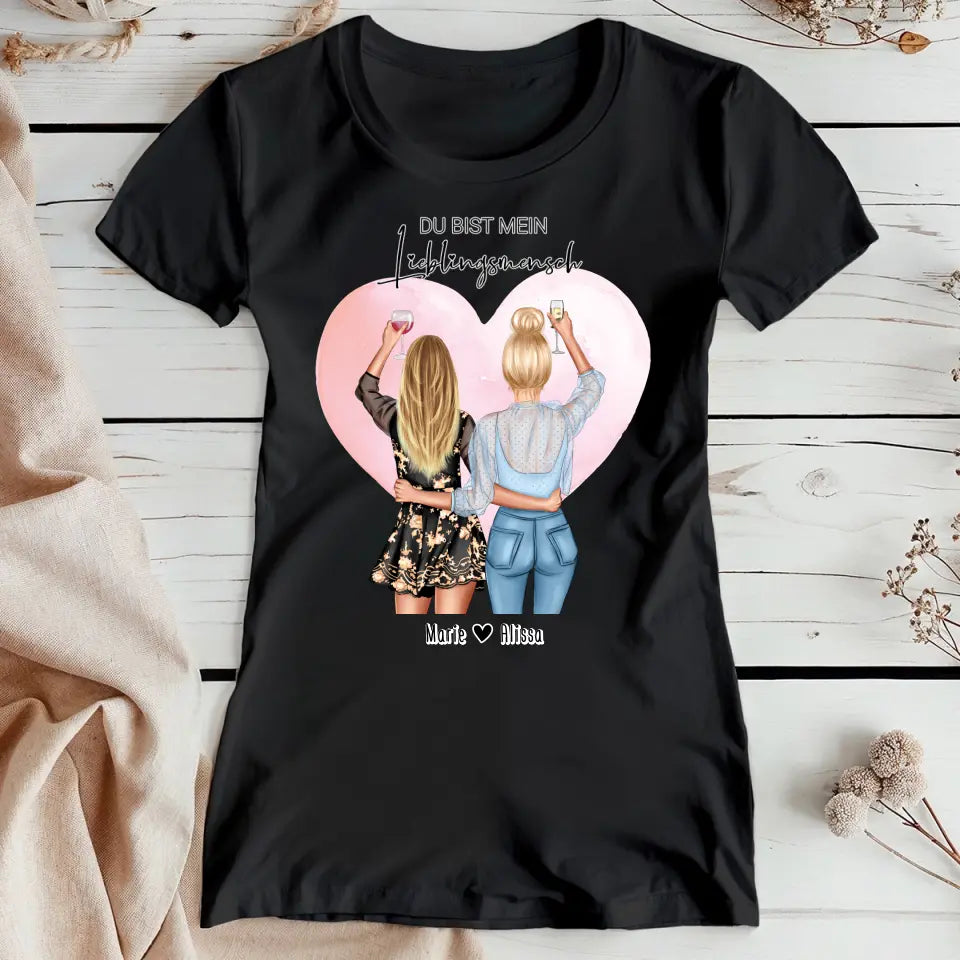 Personalisiertes T-Shirt - Beste Freundin (2 Freundinnen) - Best Friends