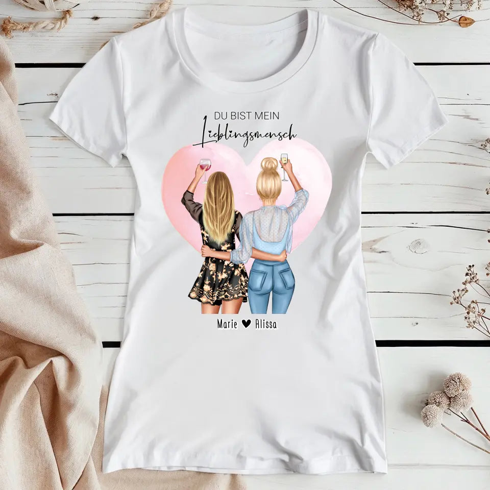 Personalisiertes T-Shirt - Beste Freundin (2 Freundinnen) - Best Friends