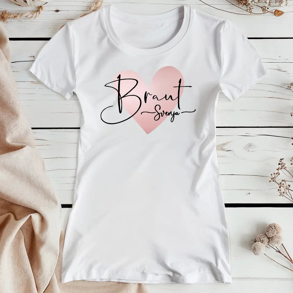 Personalisiertes T-Shirt - JGA Braut/Bride Shirt