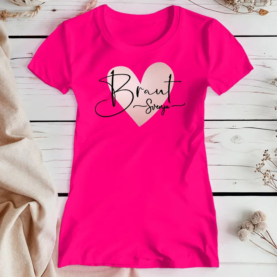 Personalisiertes T-Shirt - JGA Braut/Bride Shirt