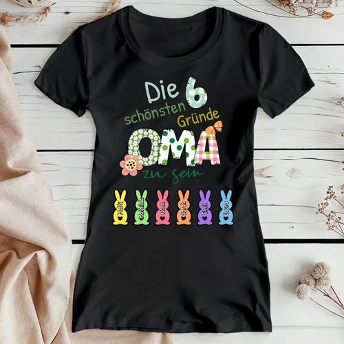 Personalisiertes T-Shirt - Die X schönsten Gründe Oma zu sein - Oster T-Shirt