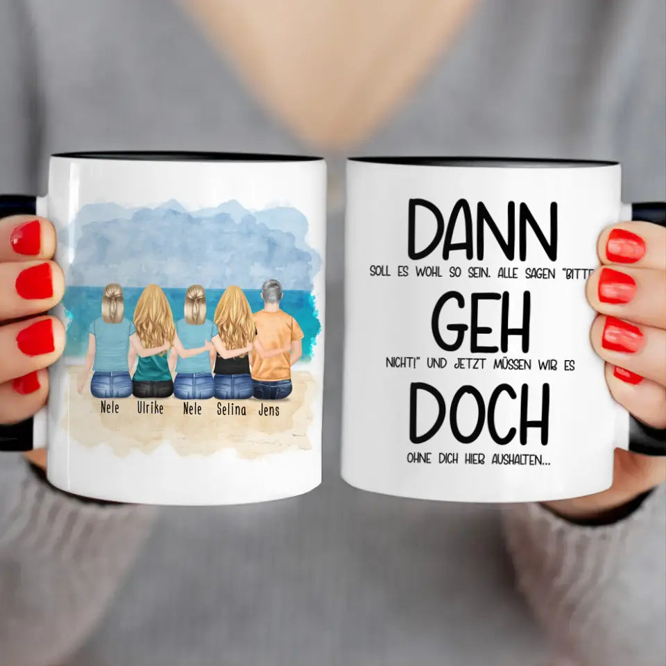 Personalisierte Tasse Kollegen (1 Mann + 4 Frauen) - Abschiedsgeschenk