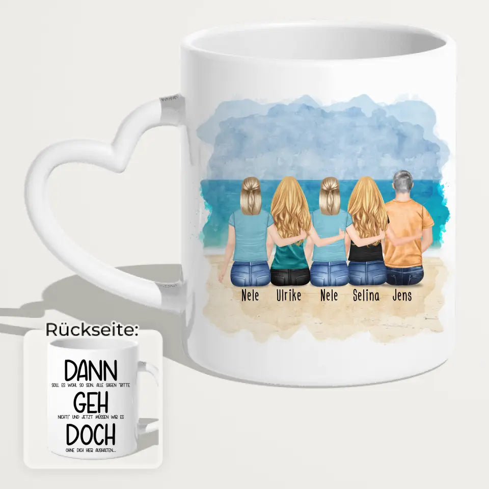 Personalisierte Tasse Kollegen (1 Mann + 4 Frauen) - Abschiedsgeschenk