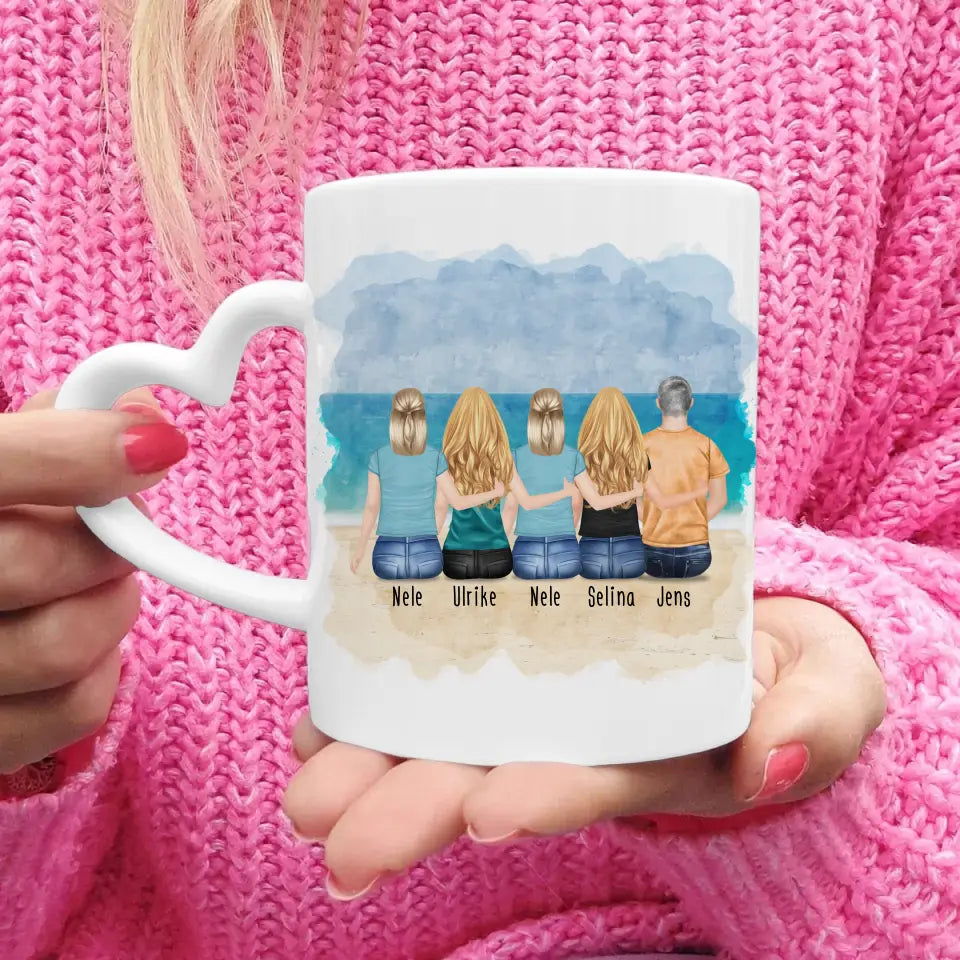 Personalisierte Tasse Kollegen (1 Mann + 4 Frauen) - Abschiedsgeschenk