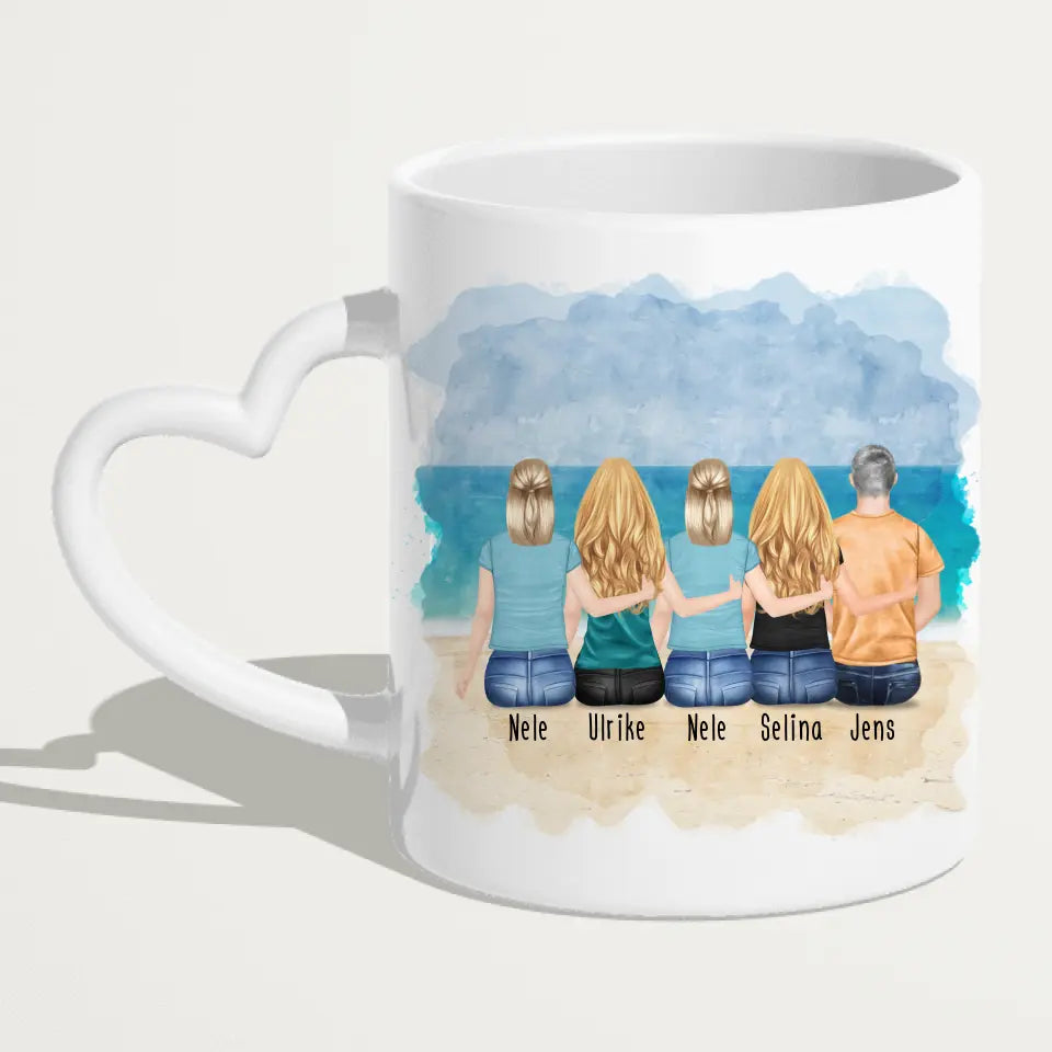 Personalisierte Tasse Kollegen (1 Mann + 4 Frauen) - Abschiedsgeschenk