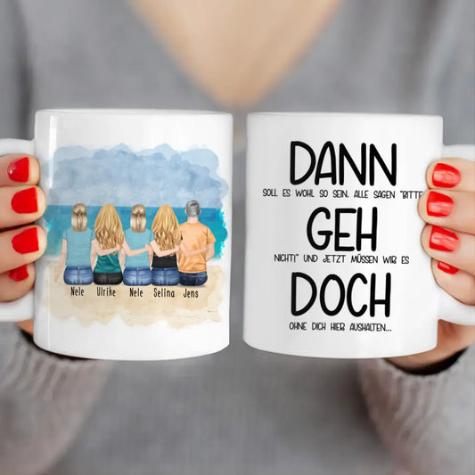 Personalisierte Tasse Kollegen (1 Mann + 4 Frauen) - Abschiedsgeschenk