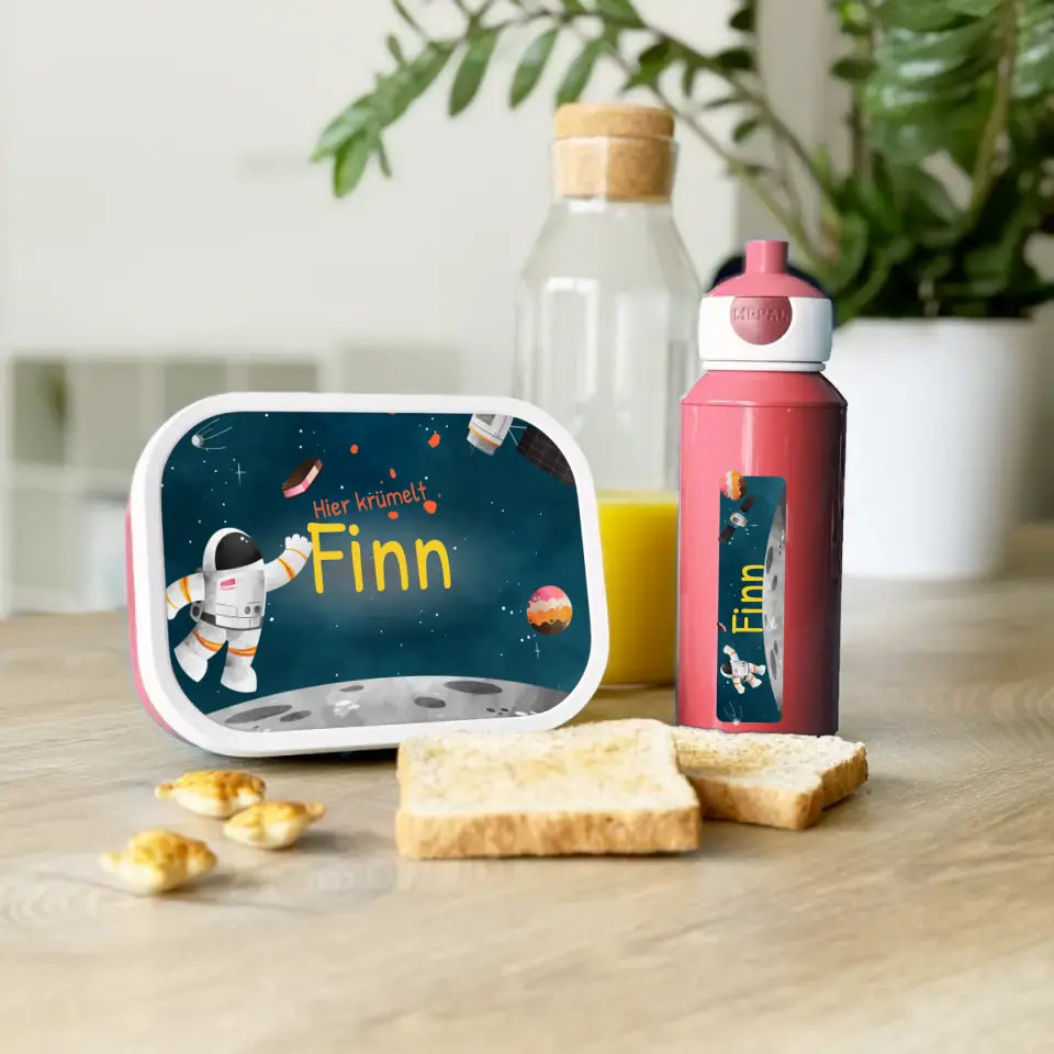 Personalisierte Mepal Campus Bento Brotdose/Trinkflasche im Astronauten Design mit Namen