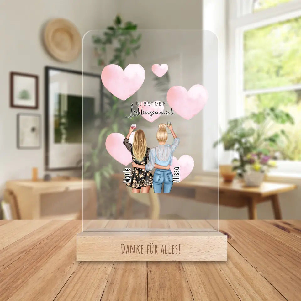 Personalisierte Acrylglasplatte - Beste Freundin (2 Freundinnen) - Best Friends