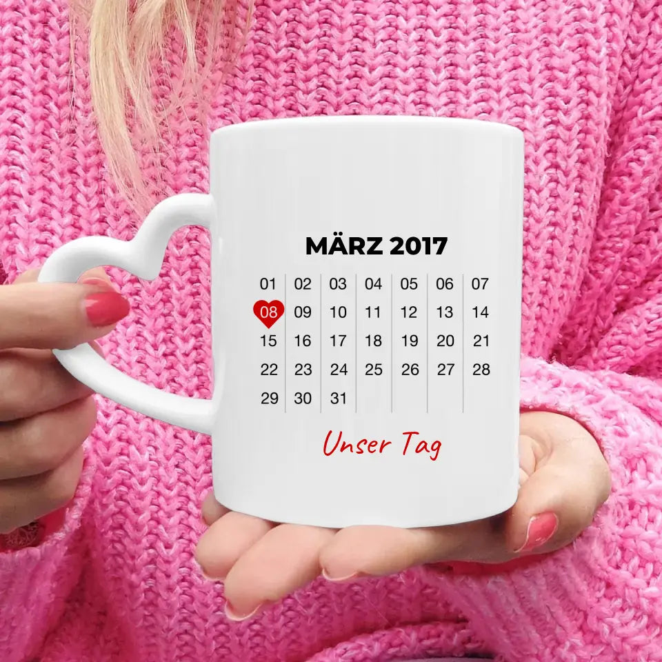 Personalisierte Tasse mit Jahrestag und Bild - Jahrestag Geschenk für Paare