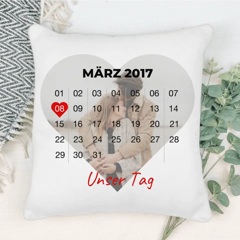 Personalisiertes Kissen mit Jahrestag und Bild - Jahrestag Geschenk - Paar Kissen