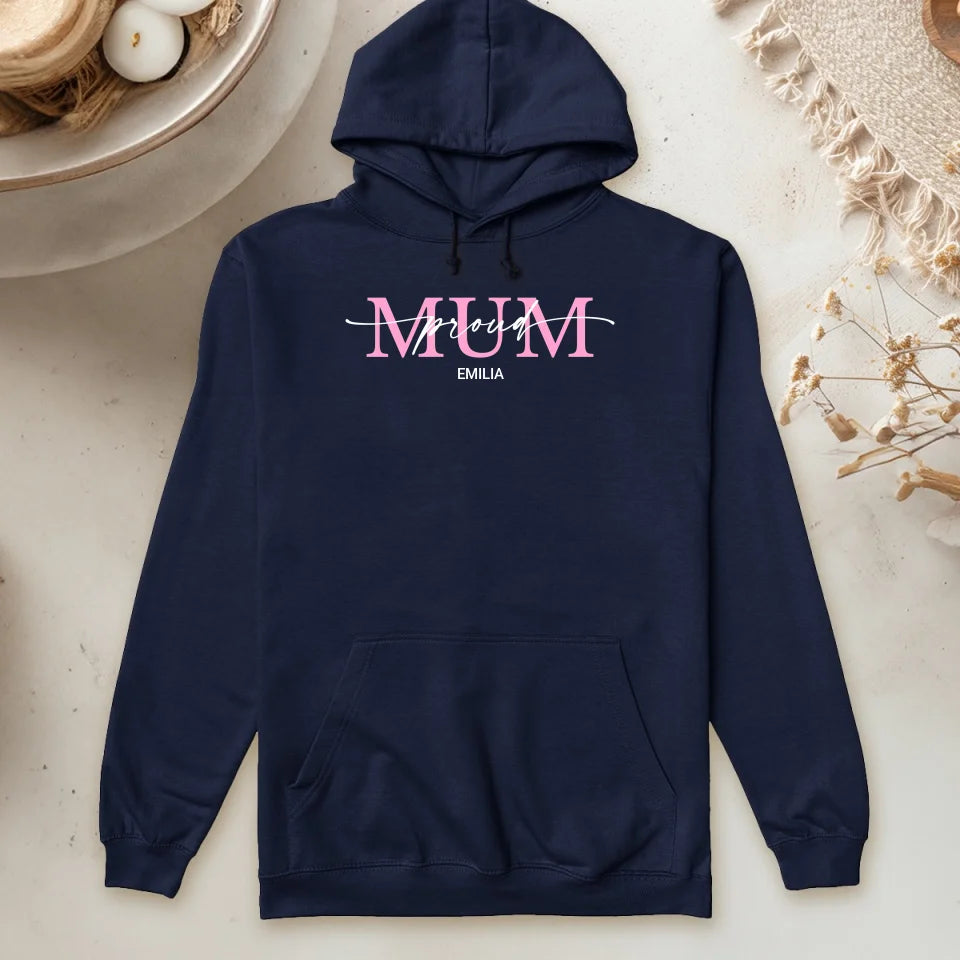 Personalisierter Hoodie - Proud Mum mit Kindername(n)