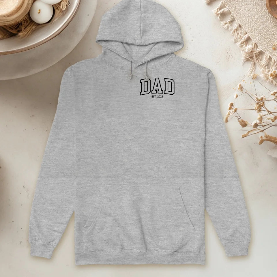 Personalisierter Hoodie - Dad EST. (kleinere Grafik)