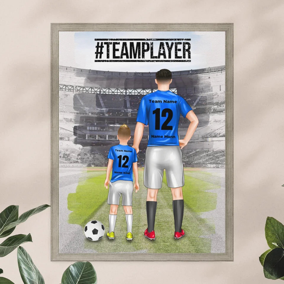 Personalisiertes Fußball Poster mit mehreren Fußballern/Fußballerinnen - Familienposter