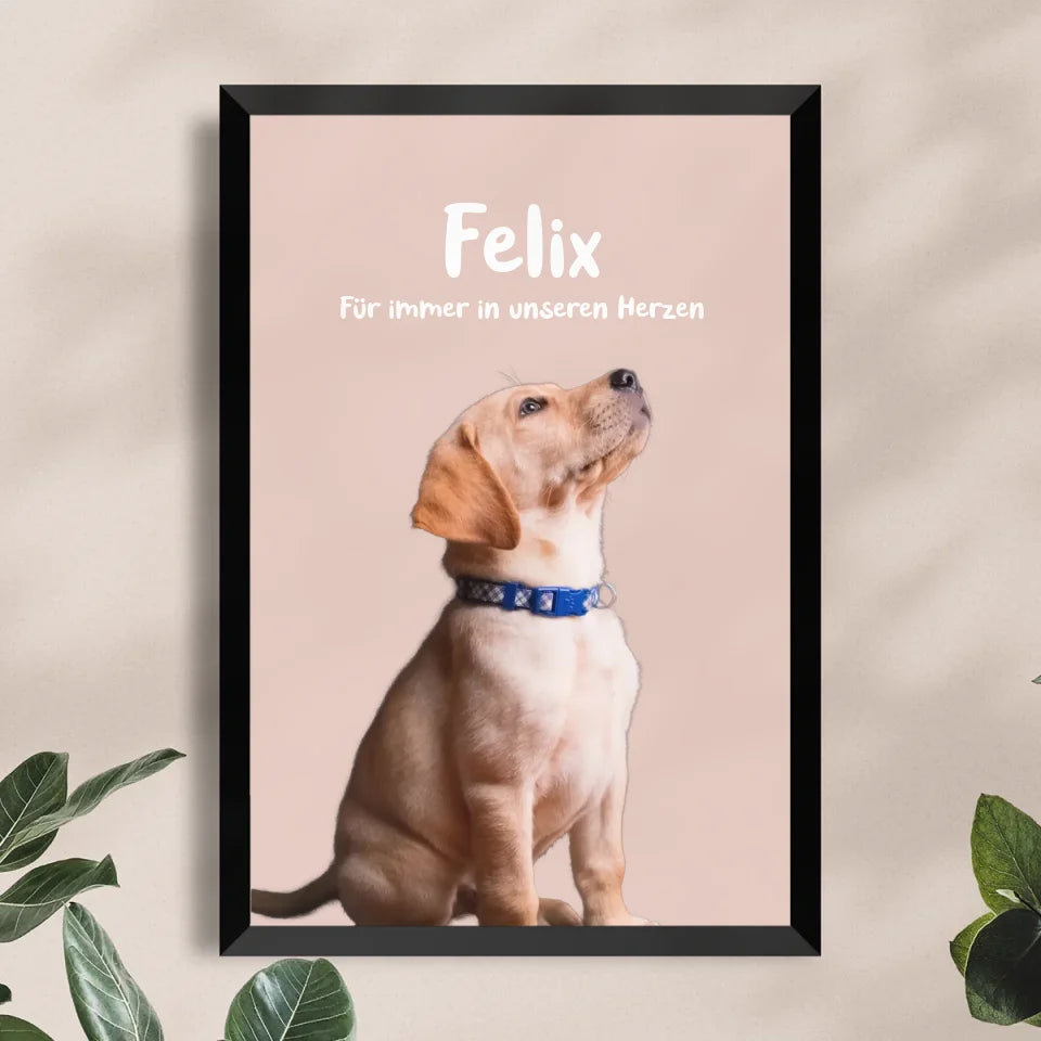 Personalisiertes Tierposter mit Bild und Name