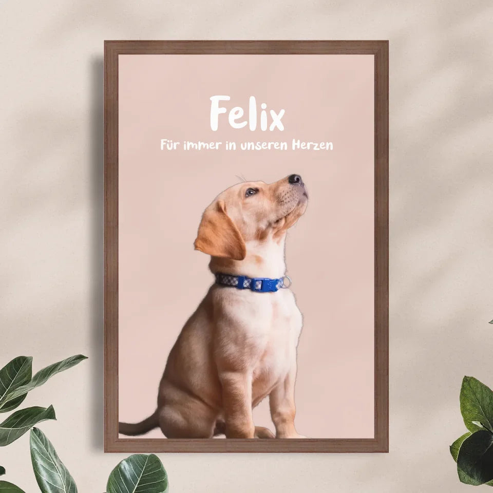 Personalisiertes Tierposter mit Bild und Name