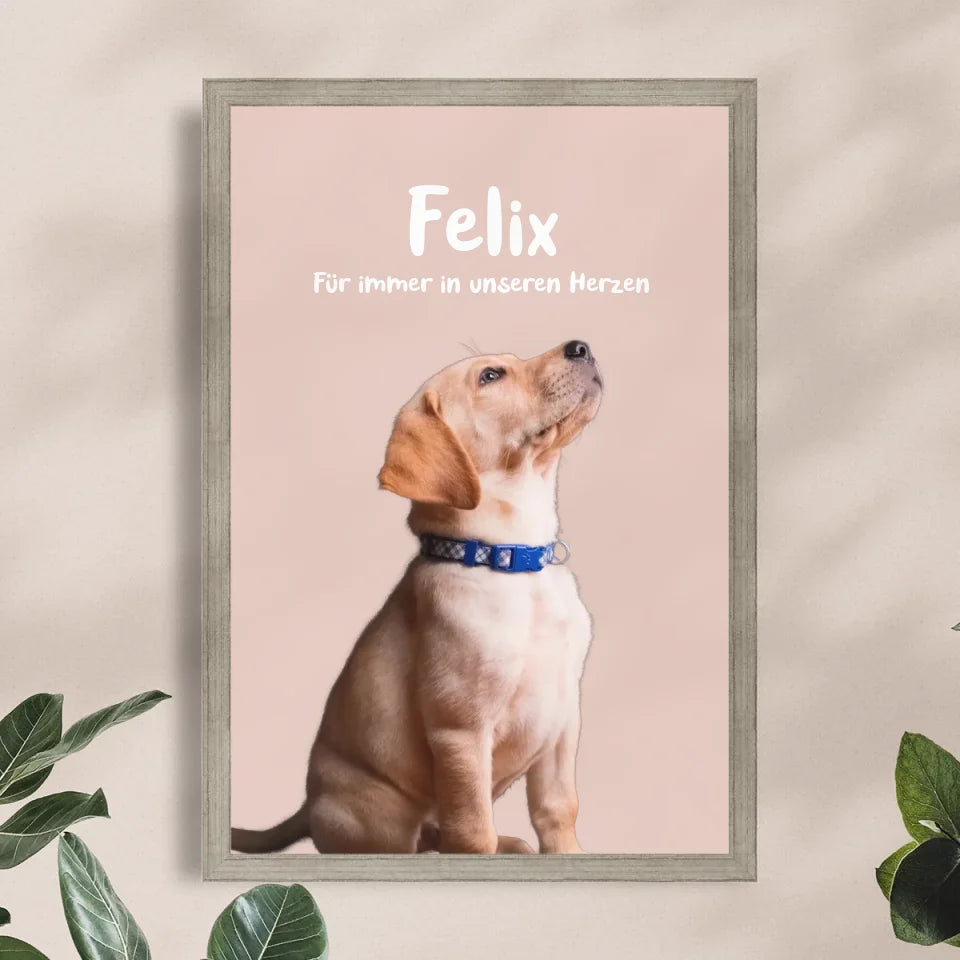 Personalisiertes Tierposter mit Bild und Name