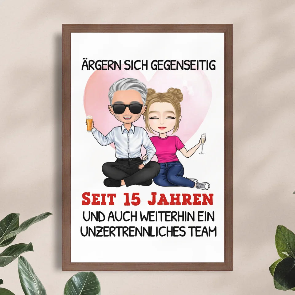 Personalisiertes Poster - Ärgern sich gegenseitig seit Jahren... Paar Poster