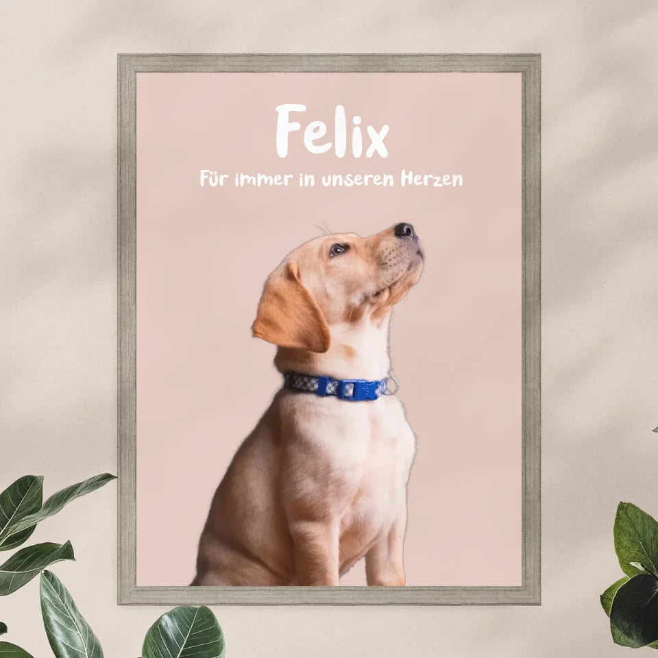 Personalisiertes Tierposter mit Bild und Name