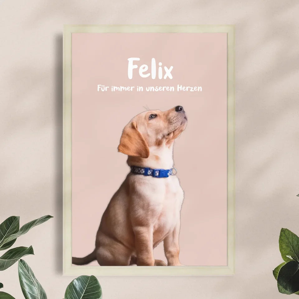 Personalisiertes Tierposter mit Bild und Name