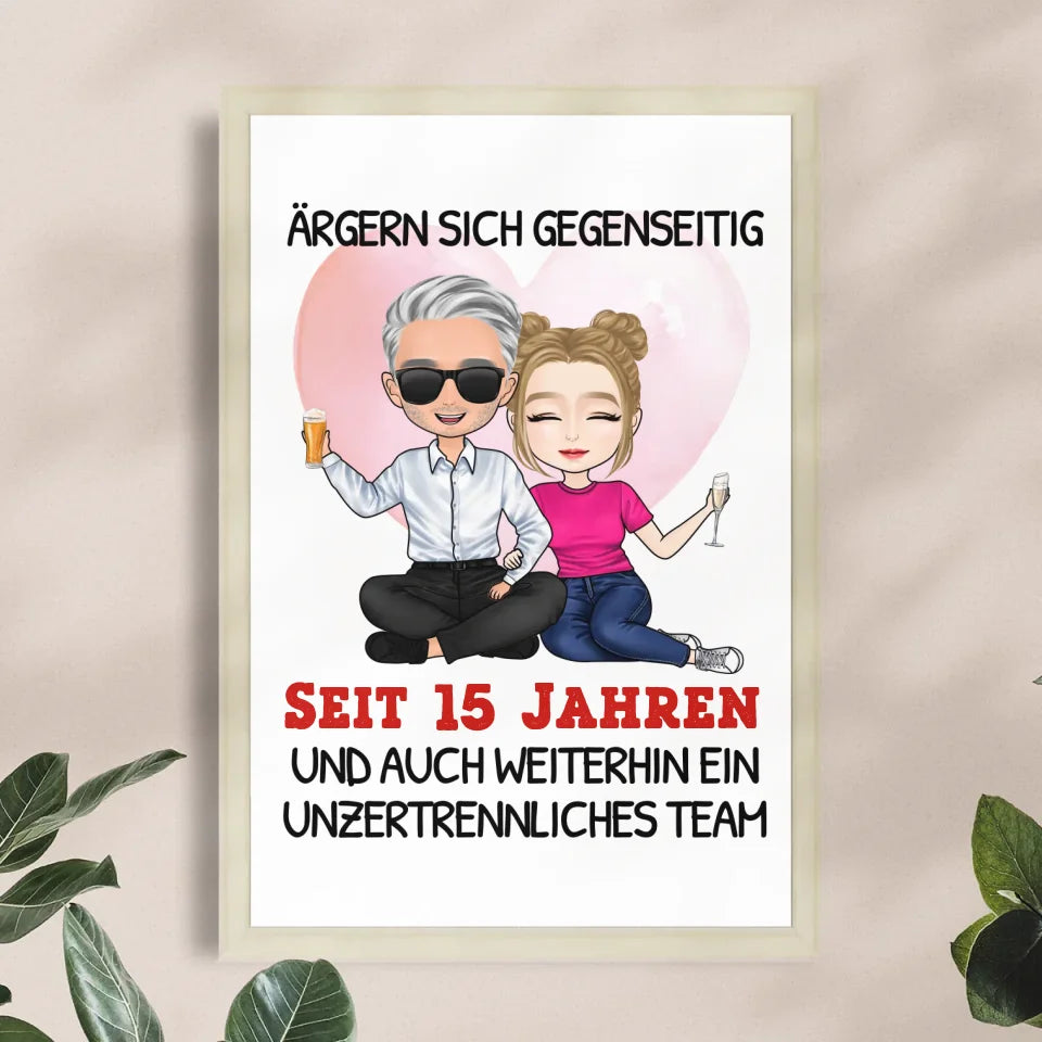 Personalisiertes Poster - Ärgern sich gegenseitig seit Jahren... Paar Poster